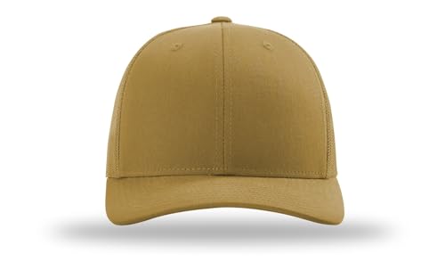 Richardson 112 Trucker Hat - Premium Blank Baseball Cap, Adjustable Snapback Hat - Structured Six Panel Richardson Blank Hats - color: Amber Gold