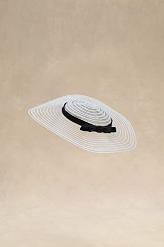 BABEYOND Derby Hats for Women Wide Brim Fascinator Tea Party Kentucky Hat - color: White