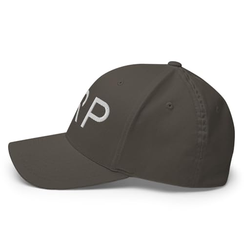 FX XRP Crypto Fitted Hat Embroidered Curved Bill Mid Crown Closed-Back Structured Twill Cap - color: Dark Grey, size: Large-X-Large