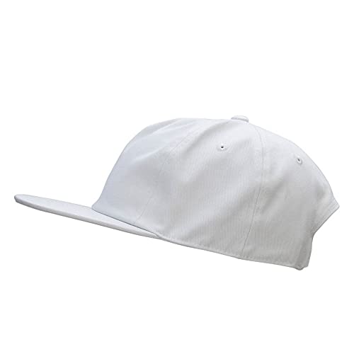 Nissi 5 Panel Cotton High Profile Flat Bill Unstructured Cap - color: White