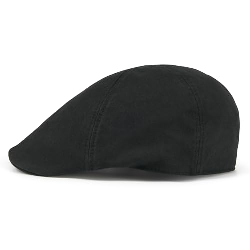BOTVELA Men Cotton Ivy Irish Gatsby Cabbie Newsboy Cap - color: Black, size: 7 3/4