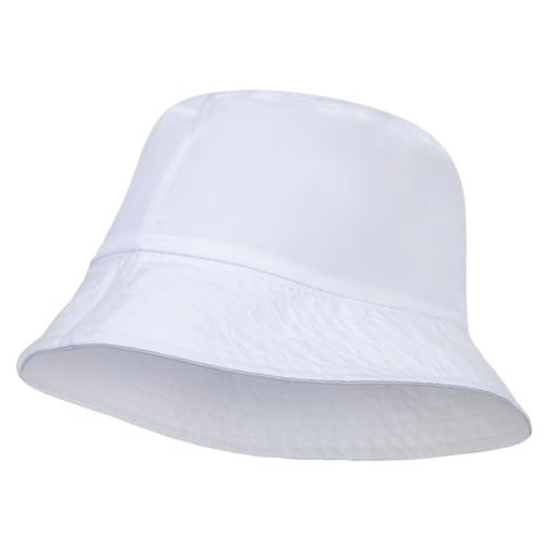 Kids Bucket Hat for Girls & Boys, Packable Fun & Cool Reversible Beach Sun Teen Toddler Bucket Hat - Ages 3-14 Years - color: White / Light Grey, size: 3-7 Years