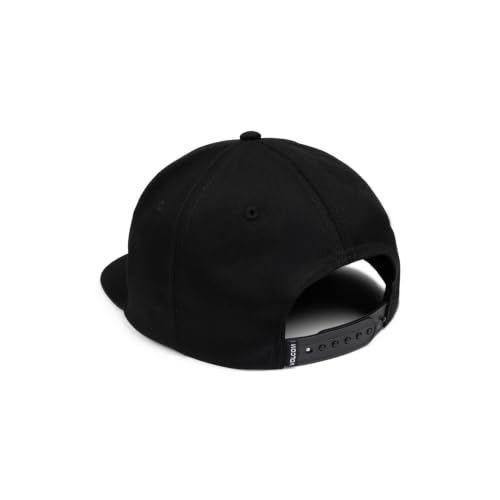 Volcom Men's Snapback Hat– 6-Panel Twill Flat Brim Cap Adjustable Snap Closure - color: Black