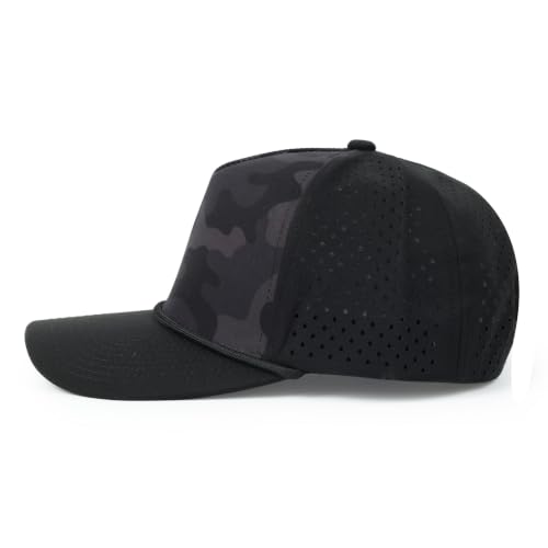 HH HOFNEN Quick Dry Baseball Cap Snapback Golf Trucker Hat for Men Women - color: Blackcamo