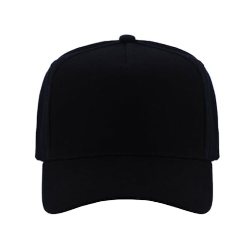 5-Panel Baseball Cap for Workouts, Hiking, Outdoor Sports, Customizable DIY Design, All-Season Comfort Fit, Adjustable - color: Black