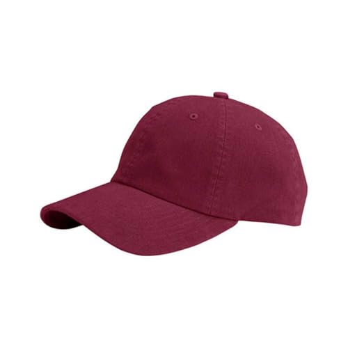 Plain Washed Cotton Adjustable 6 Panel Dad Hat Baseball Cap - color: Wine