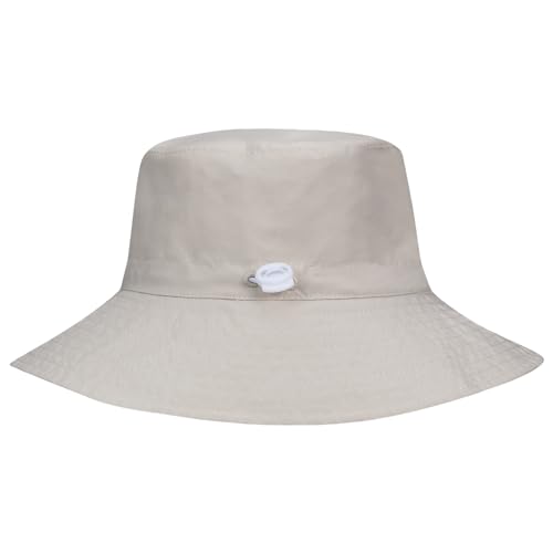 55cube Baby & Toddler Sun Hat UPF 50+ Bucket Hat with Chin Strap - color: 2pack Off White/Olive Green, size: 2-5T