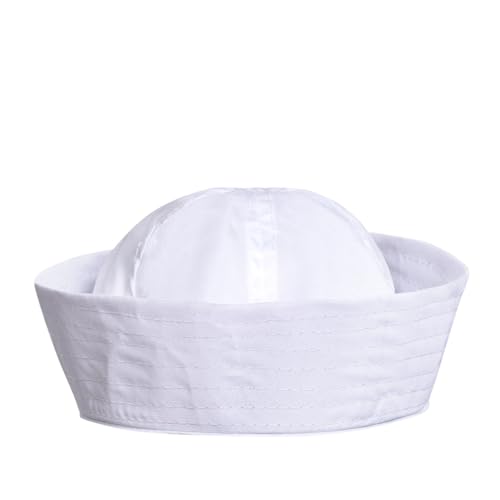 ALVOGIMOR Yacht Captain Hat,White Sailor Cap, Skipper Hat, Navy Marine Sail Hats for Dressing Up Party Costume Accessories