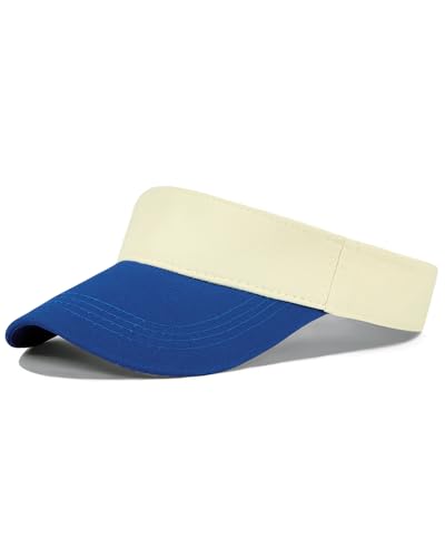 Century Star Visors for Women Mens Sun Visor Hats Sports Outdoor Tennis Running Adjustable Beach Cap Sun Protection - color: Z White-blue