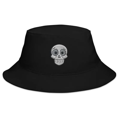 Bucket Hat for Men Women Funny Holiday Fishing Hat Cute Fisherman Cap - color: H-skull