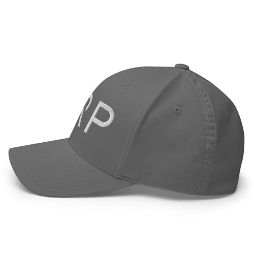 FX XRP Crypto Fitted Hat Embroidered Curved Bill Mid Crown Closed-Back Structured Twill Cap - color: Grey, size: Small-Medium