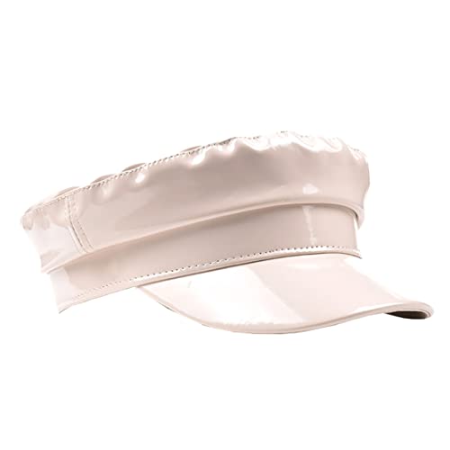Cap Student Hat Leather Cap Baseball Cap Sun Hat Casual Hat Solid Color - color: Beige