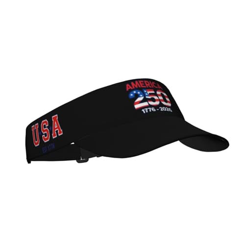 United States 250th Anniversary Hat USA Est 1776 America Patriotic Visor Cap Adjustable Sun Hat for Women Men Sports Beach - color: Black12