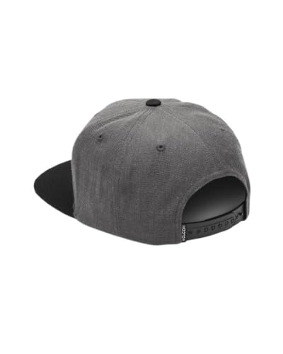 Volcom Men's Quarter Twill Snapback Hat – 6-Panel Adjustable Cap with Stone Logo Patch - color: Charcoal Heather Evo