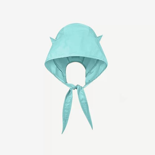 Women's Cute Cat Ear Sun Hat with Neck Flap & Wide Brim - Foldable Outdoor Sun Protection Cap for Summer Travel - color: Green