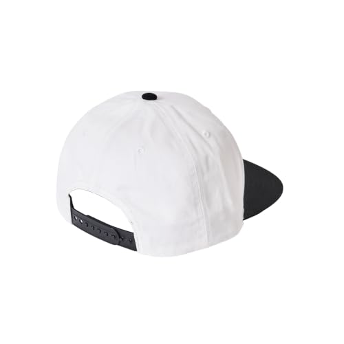Volcom Men's Snapback Hat– 6-Panel Twill Flat Brim Cap Adjustable Snap Closure - color: Off White V