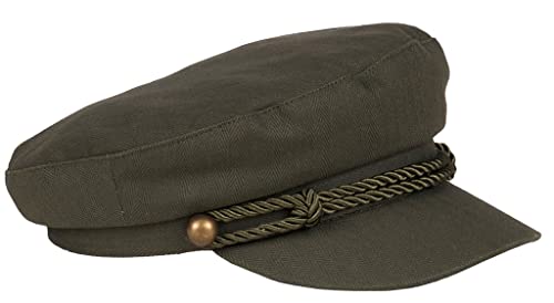 Karen Keith Greek Fishing Cap, Fisherman, Sailor, Fiddler, Captain's Hat, Datchik Stylish and Comfortable - color: Olive (D)