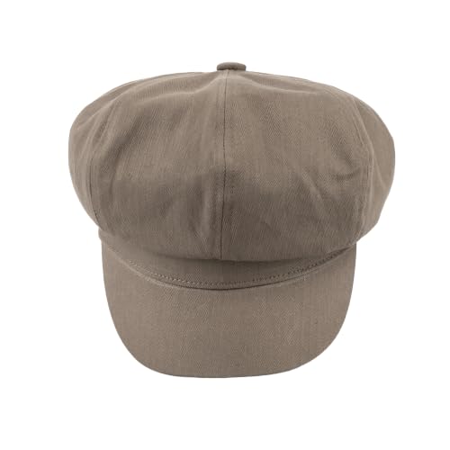 C.C Knitted Newsboy Cap for Women – Soft Knit Hat with Adjustable Velcro, Lightweight Warm Winter Style - color: Cotton-new Brown