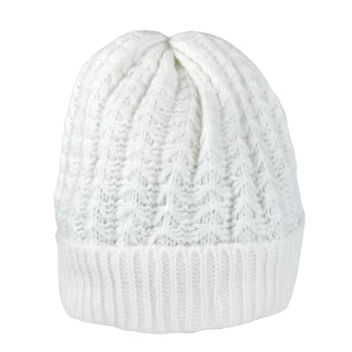 Humble Hilo Knit Hats Beanies for Women Winter Pom Beanie Men or Women Beanies Cable Knit Beanie - color: White