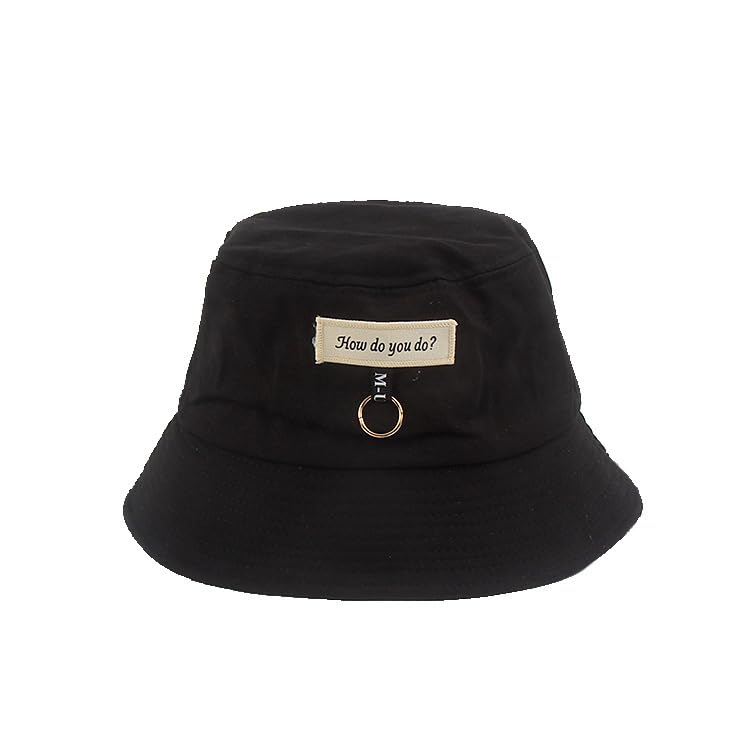 Bucket Hat Unisex Simple Caps Hip Hop Gorros Men Women Cap Beach Fishing Sunhat - color: Black5