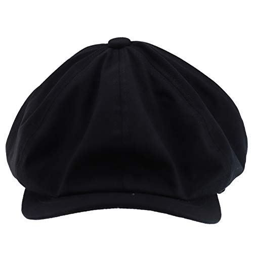 Trendy Apparel Shop XXL Oversized Cotton Newsboy Cap Hat - color: Black
