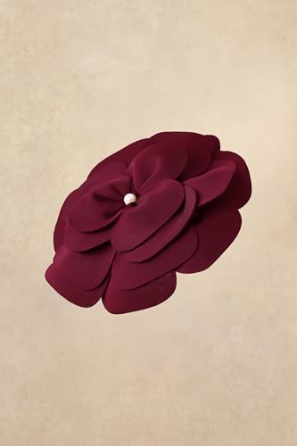 BABEYOND Fascinators Hats for Women Layered Flower Tea Party Derby Hats - color: Wine Red