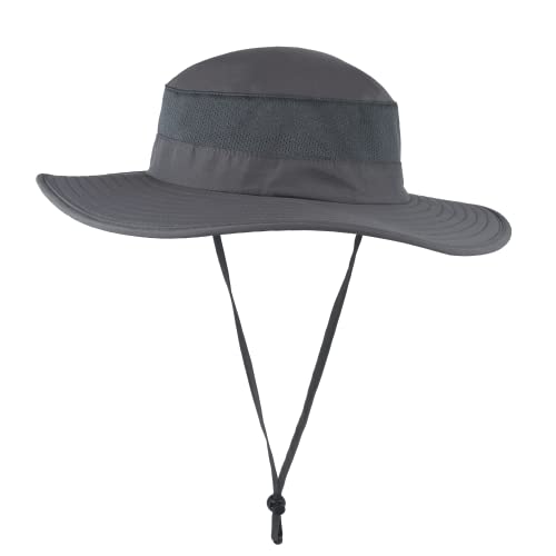 Outdoor Sun Hat UPF 50 Protection Waterproof Fishing hat Face Cover Summer Neck Flap Hat - color: Dark Gray
