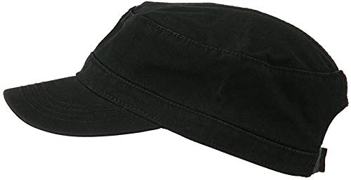 Ashen Fane Superior Garment Washed Cotton Twill Adjustable Army Cap - color: Black