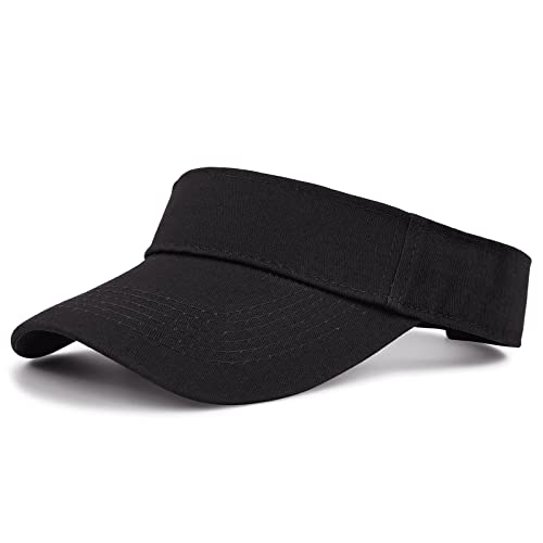 Quick-Dry Sun Visors for Women-Anti-Wrinkle Adjustable Sports Visor Hat Golf Tennie Running Beach Hat White &Black &Navy