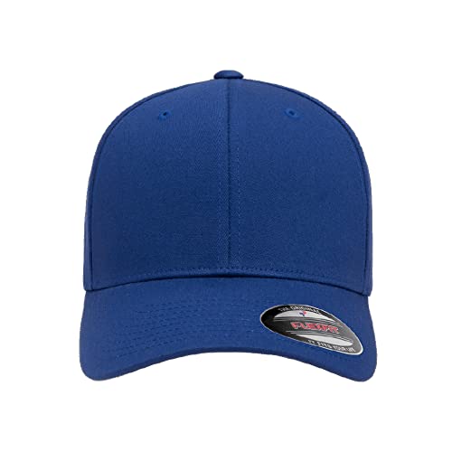 Flexfit 5001 Standard Cotton Twill 6-Panel Fitted Baseball Cap - color: Royal, size: Small-Medium