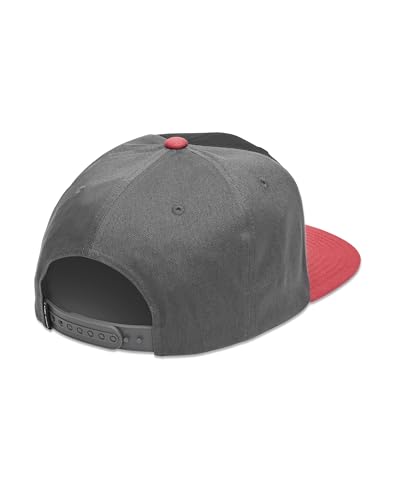Volcom Men's Quarter Twill Snapback Hat – 6-Panel Adjustable Cap with Stone Logo Patch - color: Chili Red