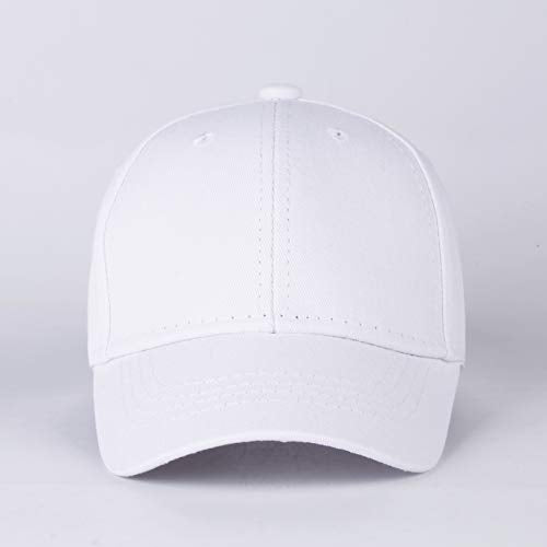 LANGZHEN Cotton Outdoor Toddler Girls Boys Plain Baseball Cap Baby Infant Structured Adjustable Hat for Kids Sun Hat - color: White, size: Medium