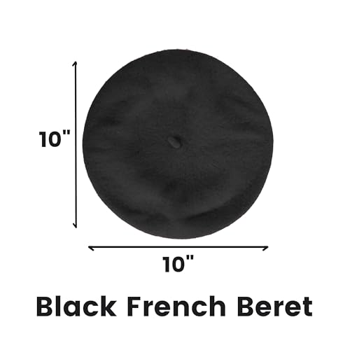 Kangaroo French Beret Wool Hat for Men & Women for Cosplay, Costume Parties - color: Black