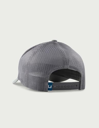 Mens Trucker Hat, Anti-Glare Snapback Fishing Hat for Men - color: Huk & Bars - Sharkskin