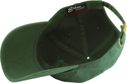 KBETHOS Classic Unisex Cotton Adjustable Low Crown Baseball Cap – Plain Dad Hat - color: Dark Forest Green