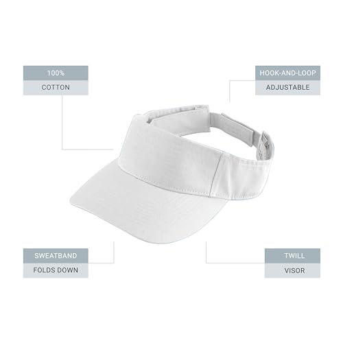 Augusta Sportswear Sport Twill Visor - color: White