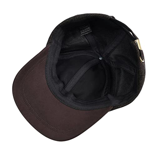 BOTVELA Men Wool Adjustable Tweed Baseball Cap - color: P Herringbone Coffee
