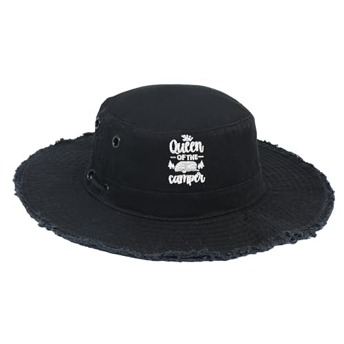 Bucket Hats Sun Hat UV Protection Packable Fishing Hats for Women Lightweight Hiking Hat - color: Queen of the Camper