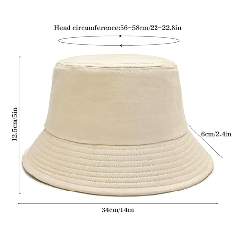 Bucket Hat Beach Sun Hat Fishing Hat for Women Men, Summer Outdoor Travel Packable Fisherman Hat - color: Khaki