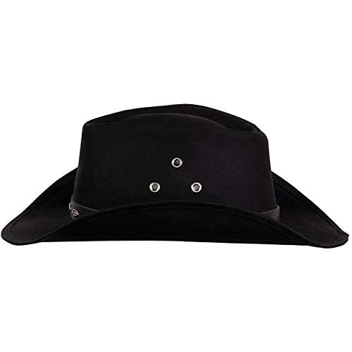 Outback Trading Company Men's 14716 Badlands UPF 50 Waterproof Breathable Western Cowboy Cotton Oilskin Hat - color: Black, size: Medium