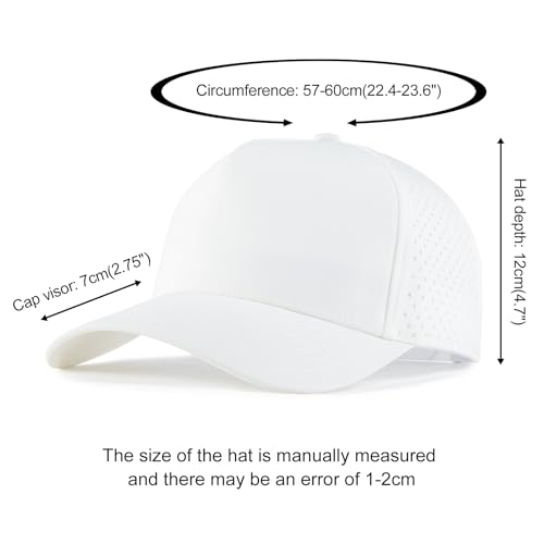 BOTVELA Men Adjustable Snapback Laser Cut Mesh Baseball Cap - color: White