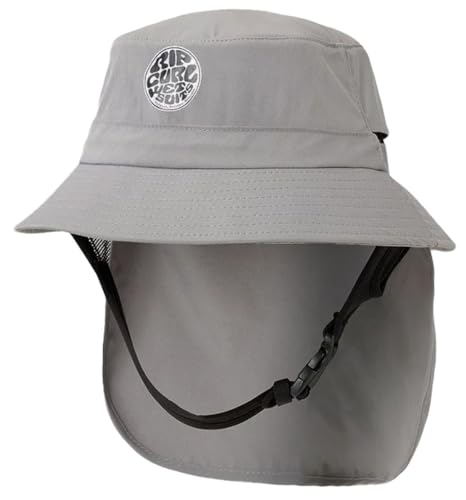 Rip Curl Men's UPF 50+ Quick Dry Surf Hat with Removable Neck Flap - color: Grey, size: Small