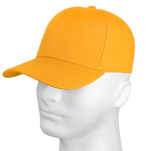 Falari Wholesale Bulk Lot 12-Pack Baseball Cap Adjustable Size Plain Blank Solid Color - color: Gold