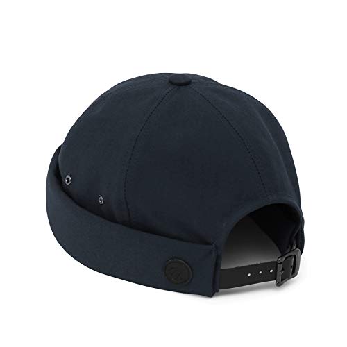 UNDERCONTROL Vintage Brimless Sailor Fisherman Leon Hat Miki Skull Docker Leather Strap Beanie Cap for Men & Women Korea - color: Navy