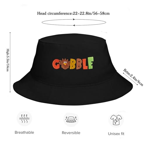 Bucket Hat for Men Women Funny Holiday Fishing Hat Cute Fisherman Cap - color: T-turkey