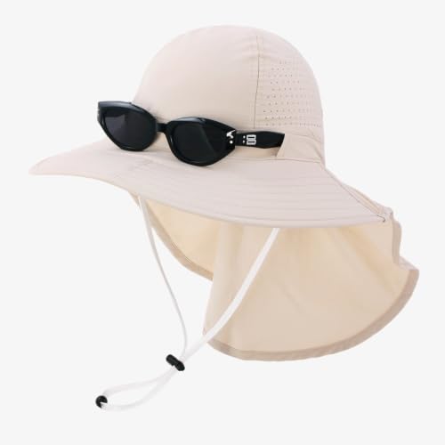 Sun Hats for Men Women with Neck Flap UPF 50+ UV Protection Wide Brim Bucket Hat Safari Hiking Fishing Hats - color: Navy