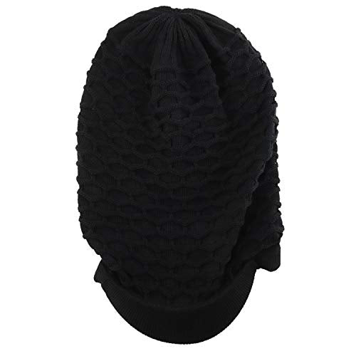 Armycrew Rasta RGY Dreadlock Reggae Cotton Oversize Long Beanie Visor Cap - color: Black