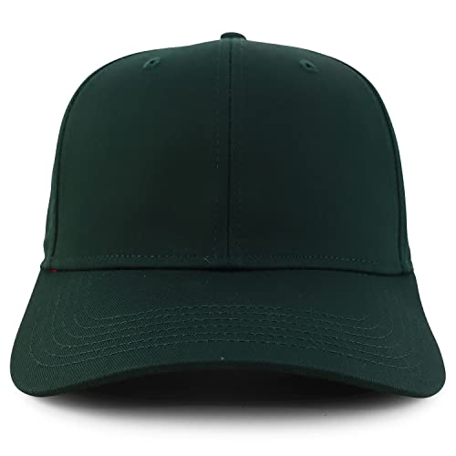 Trendy Apparel Shop High Crown Adjustable Plain Solid Baseball Cap - color: Hunter