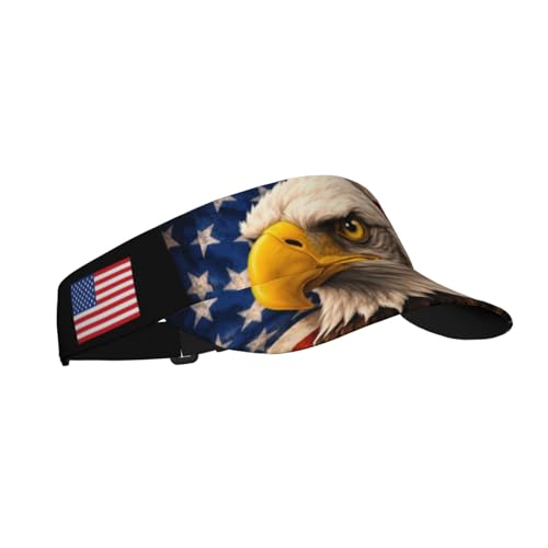 United States 250th Anniversary Hat America Patriotic Visor Caps for Women Men Adjustable Sun Hat - color: Bald Eagle With American Flag 5