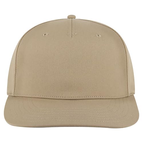 Ashen Fane Polyester Pro Style Structured High Profile Semi-Curved Bill Adjustable Snapback Hat - color: 5p - Khaki